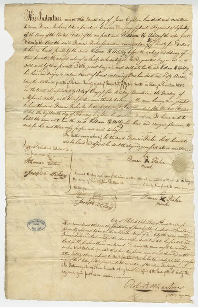 Atto di Francis Fisher da Unknown